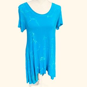 Miss Finch Brand Asymmetrical Tunic in Aqua! Size Medium